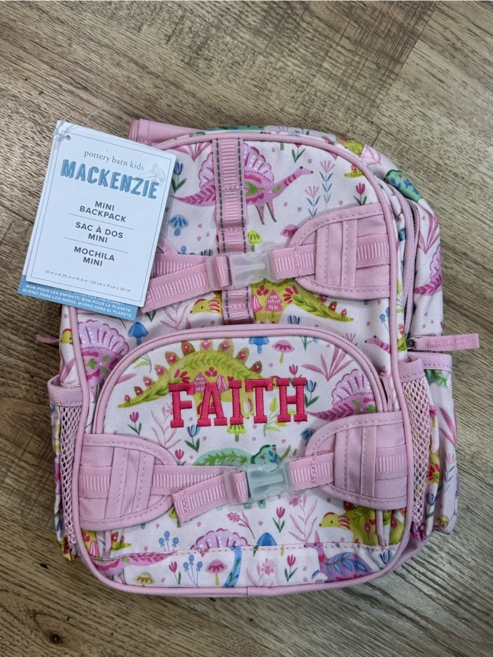 Pottery Barn Kids Mackenzie Pink Dinosaur Mini Backpack